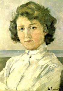 Portrait Of Zinaida Median — Victor Vasnetsov, Realism
