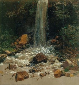 Waterfall (study) — Friedrich Nerly