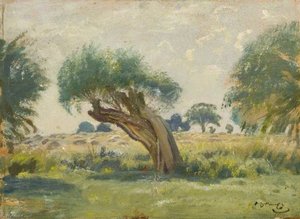 A Pollarded Willow (recto) — Sir Alfred James Munnings