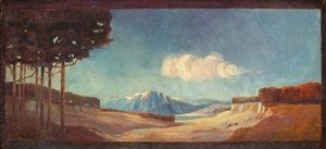 Rocky Landscape With Mountains — Charles Paget Wade