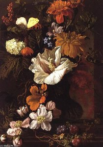 Still Life Of Flowers (panel) — Elias Van Den Broeck