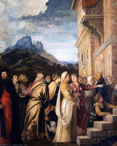 Presentation Of The Virgin At The Temple (detail) — Titian