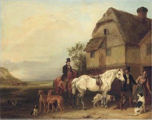 A Sporting Party Outside A House — Edmund Bristow, Contemporary Realism