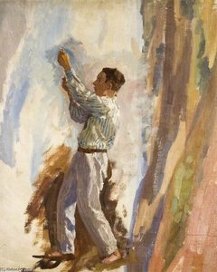Sketch Of A Figure For 'the Founding Of Australia' — Algernon Talmage
