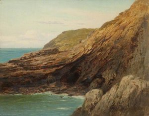 Caves At Tintagel On The Coast Of Cornwall — Reginald Aspinwall