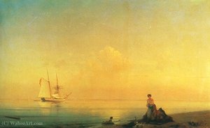 Seashore. Calm. — Ivan Konstantinovich Aivazovsky, Romanticism