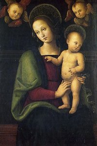 Madonna And Child With Two Cherubs — Vannucci Pietro (le Perugin)