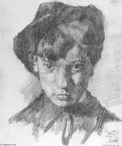 Self-portrait With Hat — Lajos Vajda