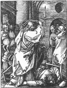 Small Passion: 7. Christ Driving The Merchants From The Temple — Albrecht Dürer