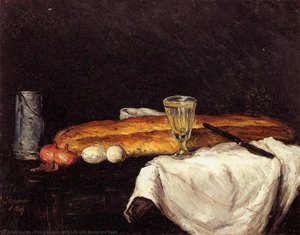 Still Life With Bread And Eggs — Paul Cézanne, Post-impressionism