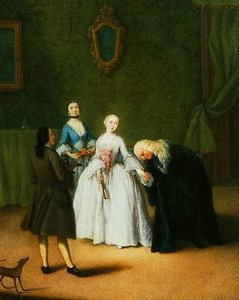 A Nobleman Kissing Lady's Hand — Pietro Longhi