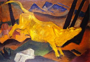 The Yellow Cow (sketch) — Franz Marc, German Expressionism