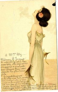 Girls With Flowers At Feet — Raphael Kirchner, Art Nouveau