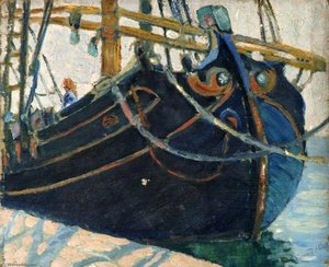 Figure On A Boat In A Harbour — Elizabeth Muntz