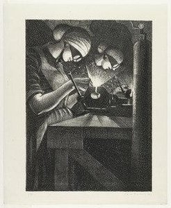 Acetylene Welder, Plate 3 From The Series Building Aircraft — Christopher Richard Wynne Nevinson