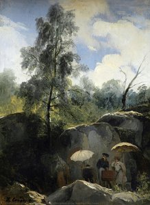 The Artists In The Fontainebleau Forest — Jules Louis Philippe Coignet