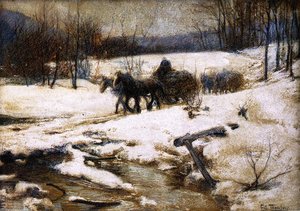 Horse Drawn Carts In Winter — Frits Thaulow