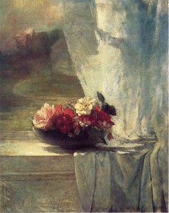Flowers In A Persian Porcelain Water Bowl (also Known As Flowers On A Windowsill) — John La Farge