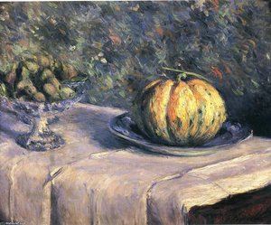 Melon And Fruit Bowl With Figs — Gustave Caillebotte