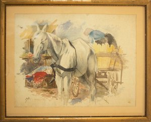 Peasant Woman In A Cart With Horse — Hans Aescher