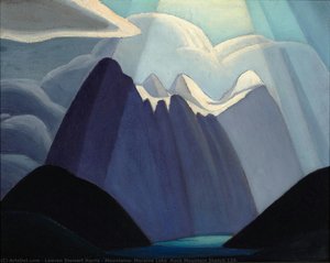 Mountains, Moraine Lake (rock Mountain Sketch 129) — Lawren Stewart Harris