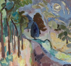 Landscape With Road And Sun — Sir William George Gillies
