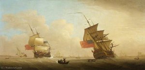 Men-of-war And Other Shipping Off The Coast — Peter Monamy