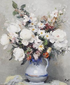 Mixed Flowers In A Jug — Marcel Dyf