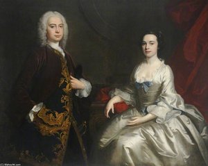 Sir Willoughby Aston And His Wife — Joseph Highmore, Rococo