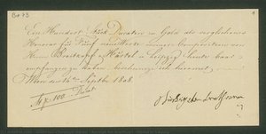 Receipt For Breitkopf & Härtel In Leipzig — Gottfried Christoph Härtel