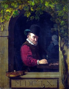 An Old Fiddler — Frans Van Mieris