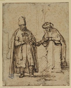 Two Men In Discussion — Rembrandt Van Rijn, Baroque