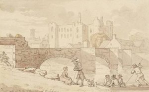 Castle And Bridge, Haverfordwest, Pembrokeshire — Thomas Rowlandson