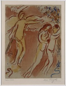 Adam And Eve Expelled From Paradise Land — Marc Chagall