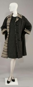 Graphite-coloured Doubleface Reversible Coat With Norwegian Pattern And Princess Dress — Ulrich Richter