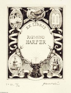 Book Plate Raymond Harper — Herman Armour Webster