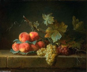 Still Life With Peaches And Grapes — Anne Vallayer-coster