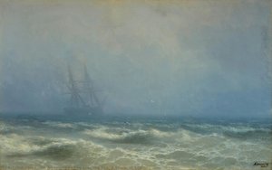 Fog Over The Sea (a Storm At Sea) — Ivan Konstantinovich Aivazovsky