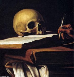 St Jerome (detail) — Caravaggio