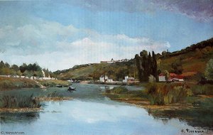 The Banks Of The Marne At Chennevieres. — Camille Pissarro