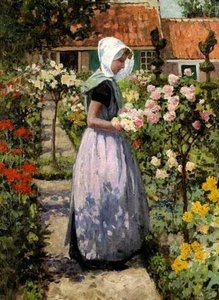 Dutch Woman In A Garden — George Hitchcock