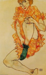 The Green Stocking — Egon Schiele, Expressionism