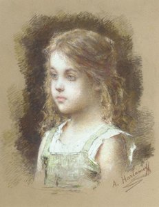Young Girl In A Green Tunic — Alexei Alexeievich Harlamoff