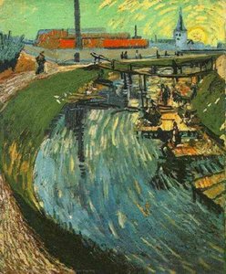 Canal With Women Washing — Vincent Willem Van Gogh, Post-impressionism
