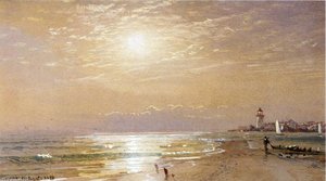 Along The Beach, Towards Sunset — William Trost Richards