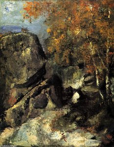 Rock In The Forest Of Fontainbleau — Paul Cézanne