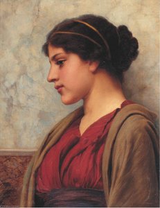 A Classical Beauty, Far Away Thoughts — R.b.a John William Godward