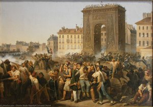 Combat De La Porte Saint-denis — Charles Emile Hippolyte Lecomte Vernet