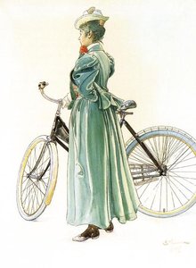 Woman With Bicycle — Carl Larsson