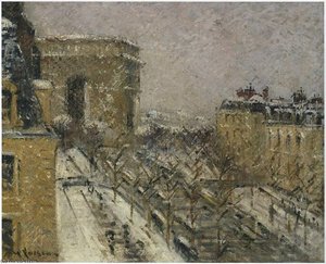 Arc De Triomphe In The Snow — Gustave Loiseau